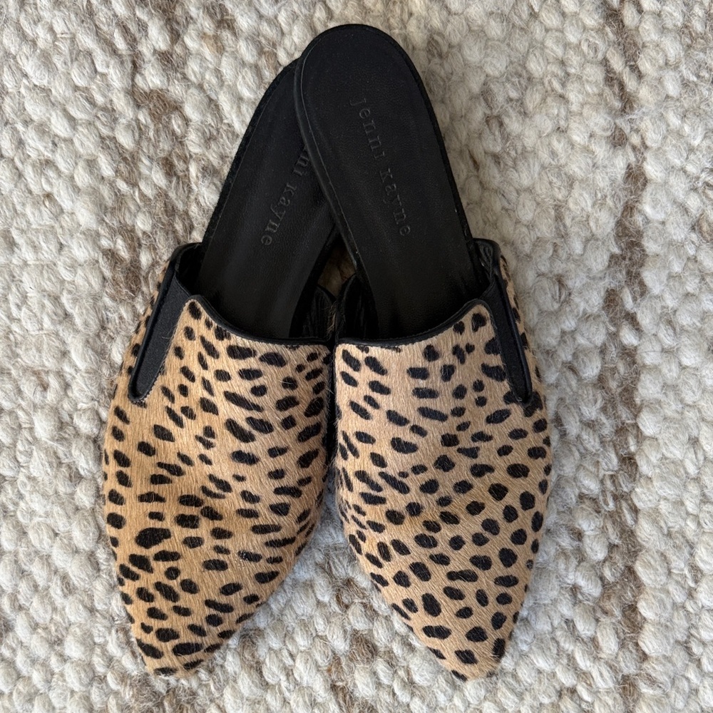 Jenni Kayne Pony Hair Print Mules size 38